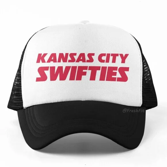 Kansas City Swifties Foam Trucker Hat Mesh Snapback Cap Black/White - Picture 1 of 2
